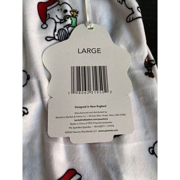 Peanuts Christmas SNOOPY Winter FLEECE Lounge Pajama PJ Pants Women’s Sz L NEW - Picture 6 of 9